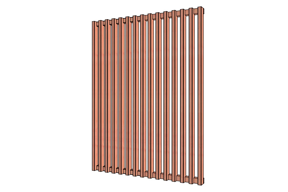 Douglas Louvre Scherm Verticaal 163 x 220 cm Onbehandeld - Afbeelding 1